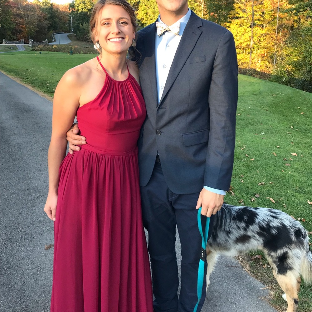 Azazie Kailyn Bridesmaid Dress in Burgundy size 6